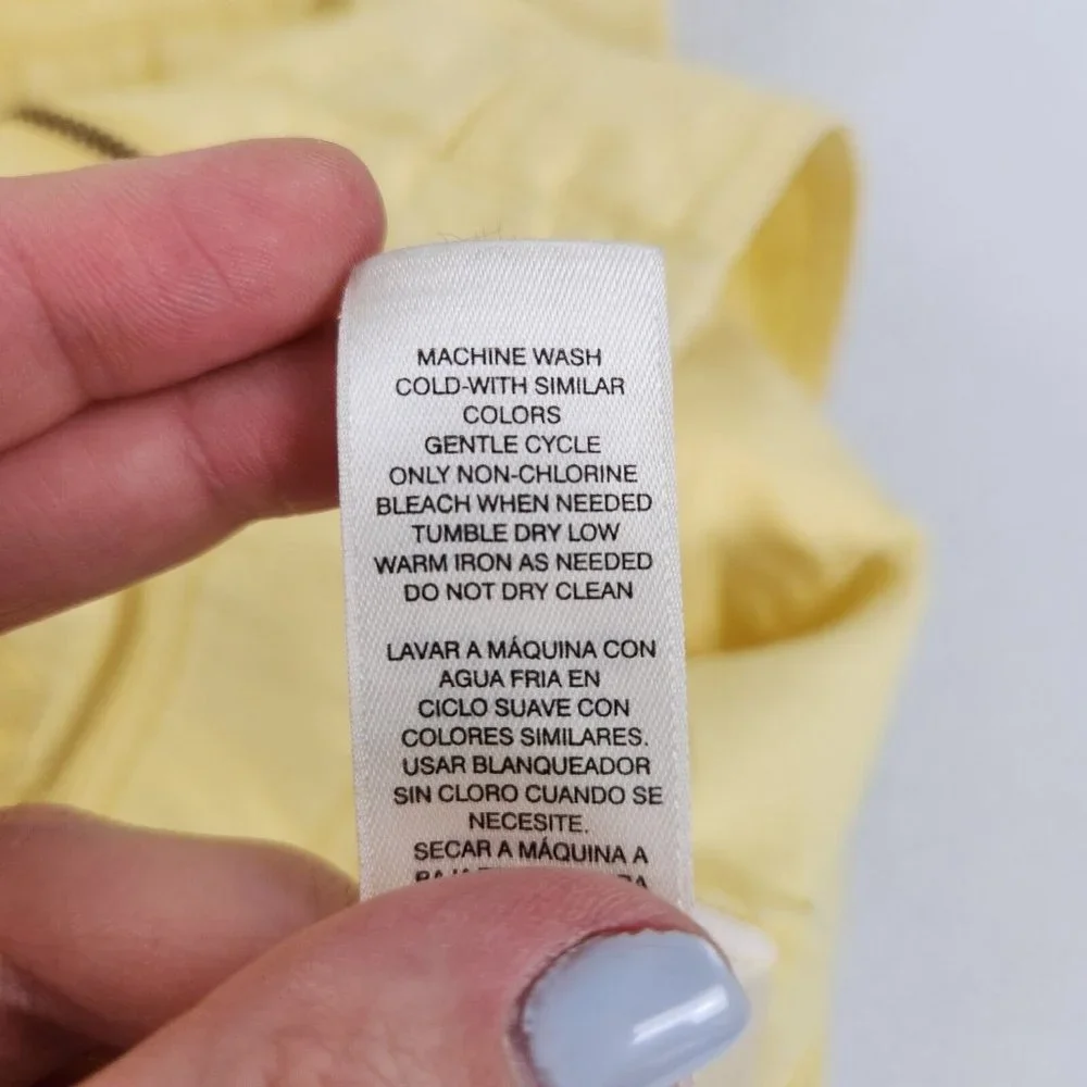 Chicos Jacket Women 1 Yellow 8 3/4 Sleeve Utility Full Zip Lightweight Spring